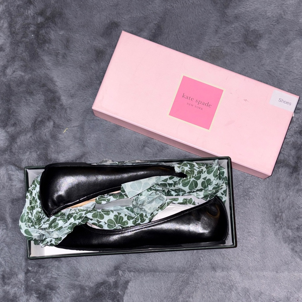 kate spade Black Leather Ballet Flats Size 9.5 NWT (READ DESCRIPTION)